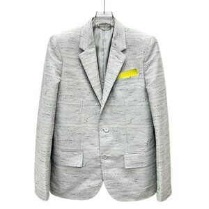 Louis Vuitton grey-white marble-patterned single-breasted blazer